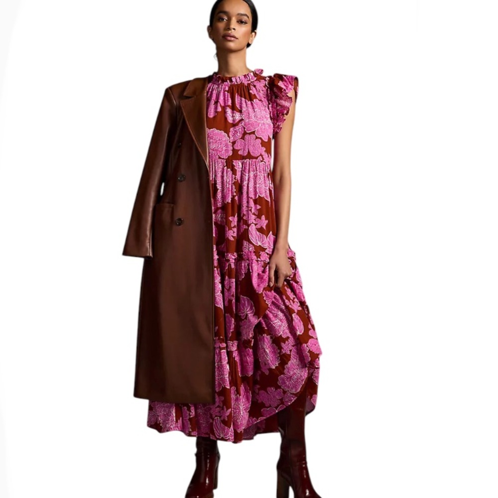 Anthropologie Love The Label Tiered Ruffled Dress
